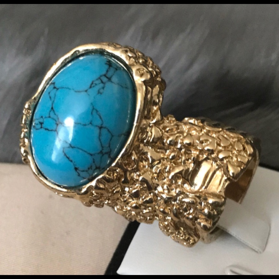 Real Big Turquoise Stone Stylish Ring Size 6/6.5